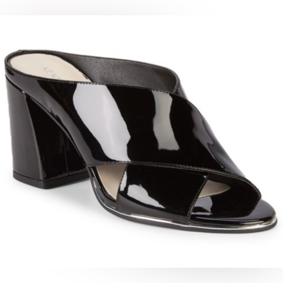 Kenneth Cole Black Patent Leather Mules - Picture 1 of 9
